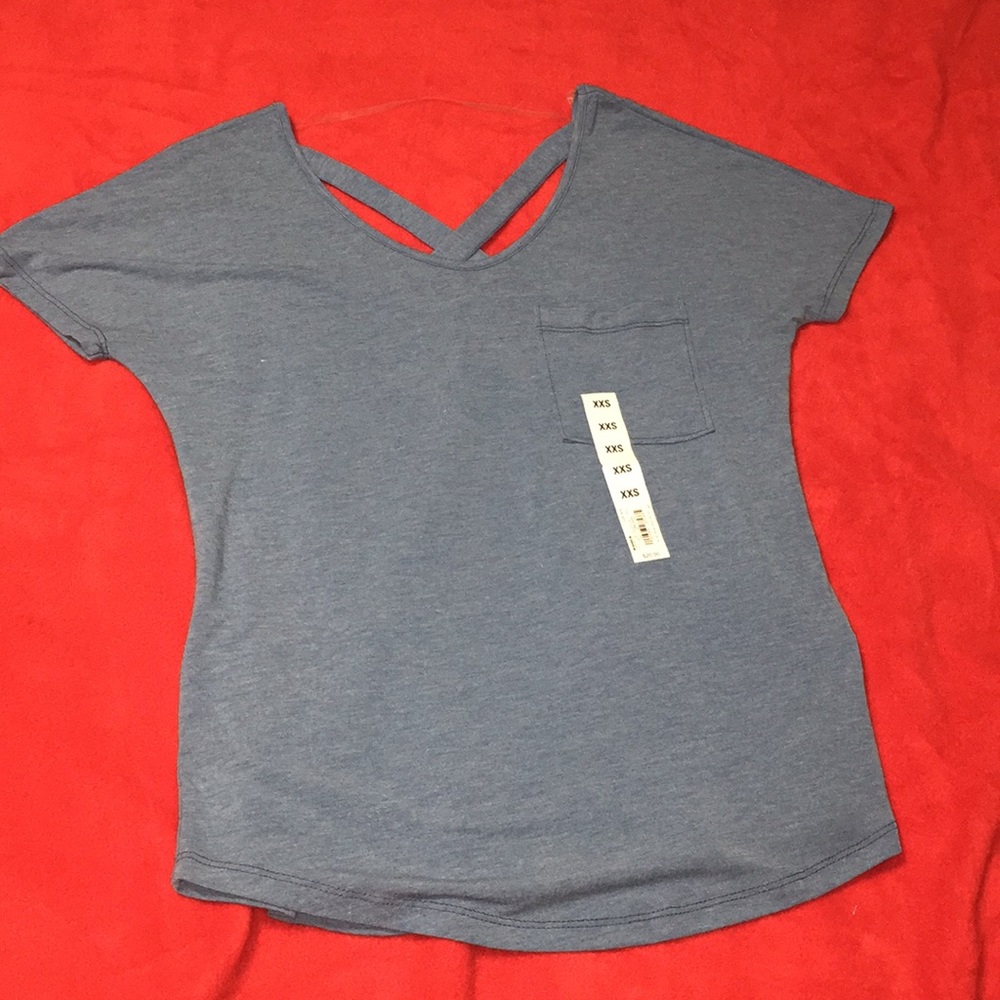 SO blue Cross Back Short Sleeve Size xxs